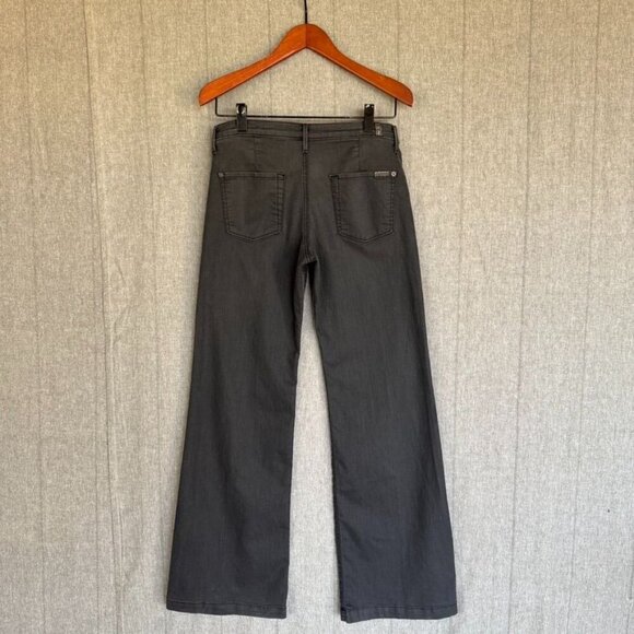 VIntage 7 For All Mankind The Trouser Dark Grey Stretch Low Rise Wide Leg Jeans - Picture 6 of 15